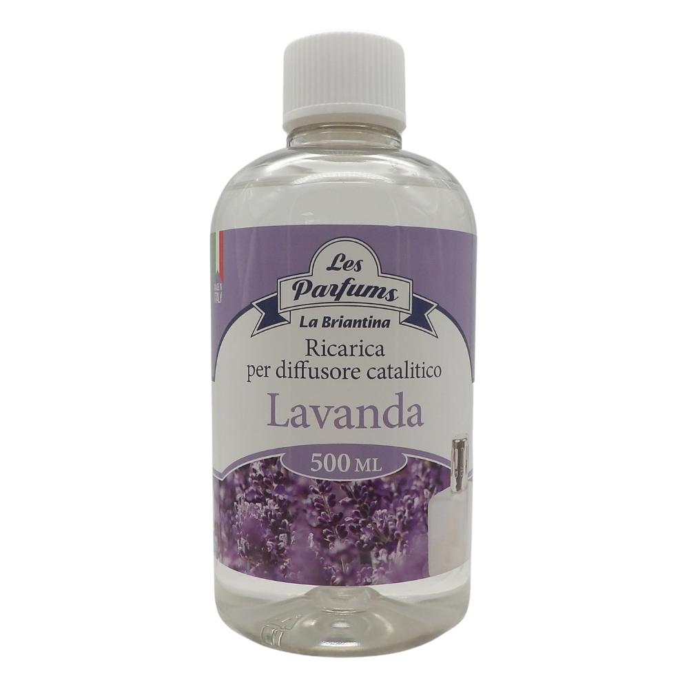 LA BRIANTINA Ricarica Per Diffusore Catalitico, Profumazioni Di Qualità Adatte a Qualunque Lampada Catalitica 500ml (LAVANDA)