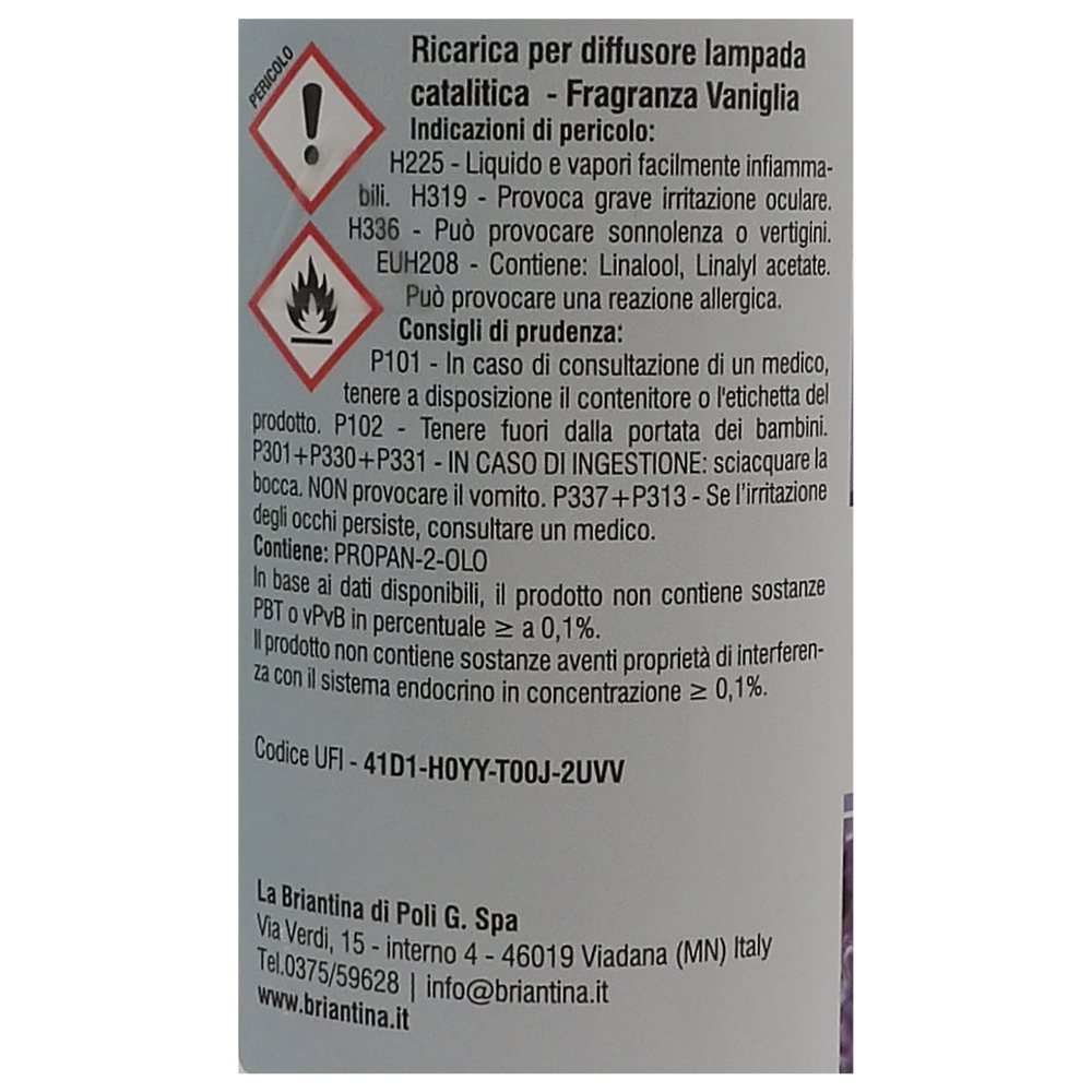 LA BRIANTINA Ricarica Per Diffusore Catalitico, Profumazioni Di Qualità Adatte a Qualunque Lampada Catalitica 500ml (LAVANDA)