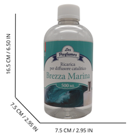 LA BRIANTINA Ricarica Per Diffusore Catalitico, Profumazioni Di Qualità Adatte a Qualunque Lampada Catalitica 500ml (BREZZA MARINA)