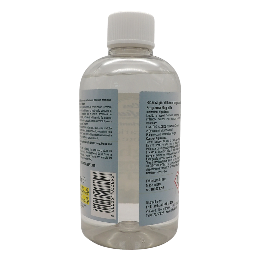 LA BRIANTINA Ricarica Per Diffusore Catalitico, Profumazioni Di Qualità Adatte a Qualunque Lampada Catalitica 500ml (MUGHETTO)