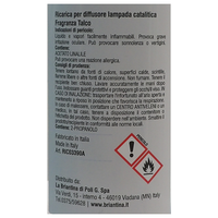 LA BRIANTINA Ricarica Per Diffusore Catalitico, Profumazioni Di Qualità Adatte a Qualunque Lampada Catalitica 500ml (TALCO)