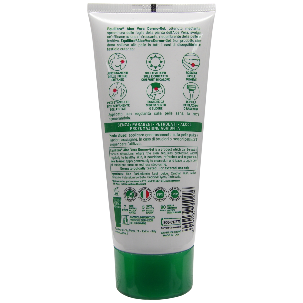 EQUILIBRA Dermo-Gel Multiattivo ALOE, Per La Protezione Della Pelle, Dona Sollievo Alla Pelle In Tutti i Casi Di Disquilibrio e Fastidio Cutaneo. 98% Aloe Vera 150ml