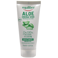 EQUILIBRA Crema Viso Aloe IDRATANTE Sensitive. Priva Di Profumazione Aggiunta, Si Assorbe Rapidamente Senza Ungere 75ml