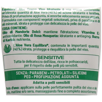 EQUILIBRA Crema Viso Aloe IDRATANTE Sensitive. Priva Di Profumazione Aggiunta, Si Assorbe Rapidamente Senza Ungere 75ml