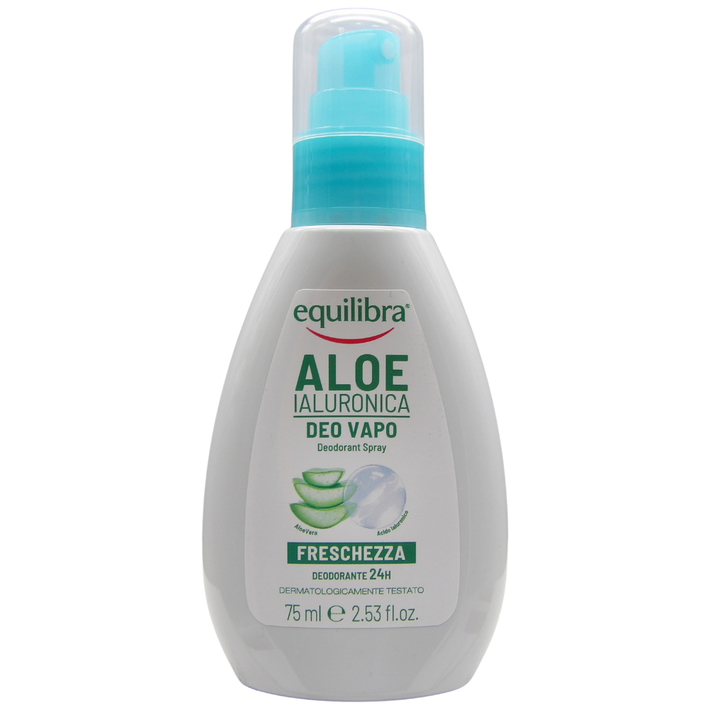 EQUILIBRA Deo-Vapo ALOE IALURONICA, Antiodorante Freschezza Spray. Senza Alcol, Gas, Parabeni, Sls e Sles. Adatto a Pelli Sensibile 75ml