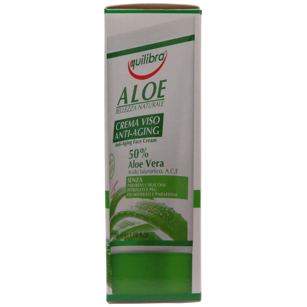 EQUILIBRA Crema Viso ALOE Anti-Aging, Texture Morbida e Setosa Che Si Assorbe Perfettamente, Senza Ungere. Utile Nella Prevenzione e Trattamento Delle Rughe 50ml