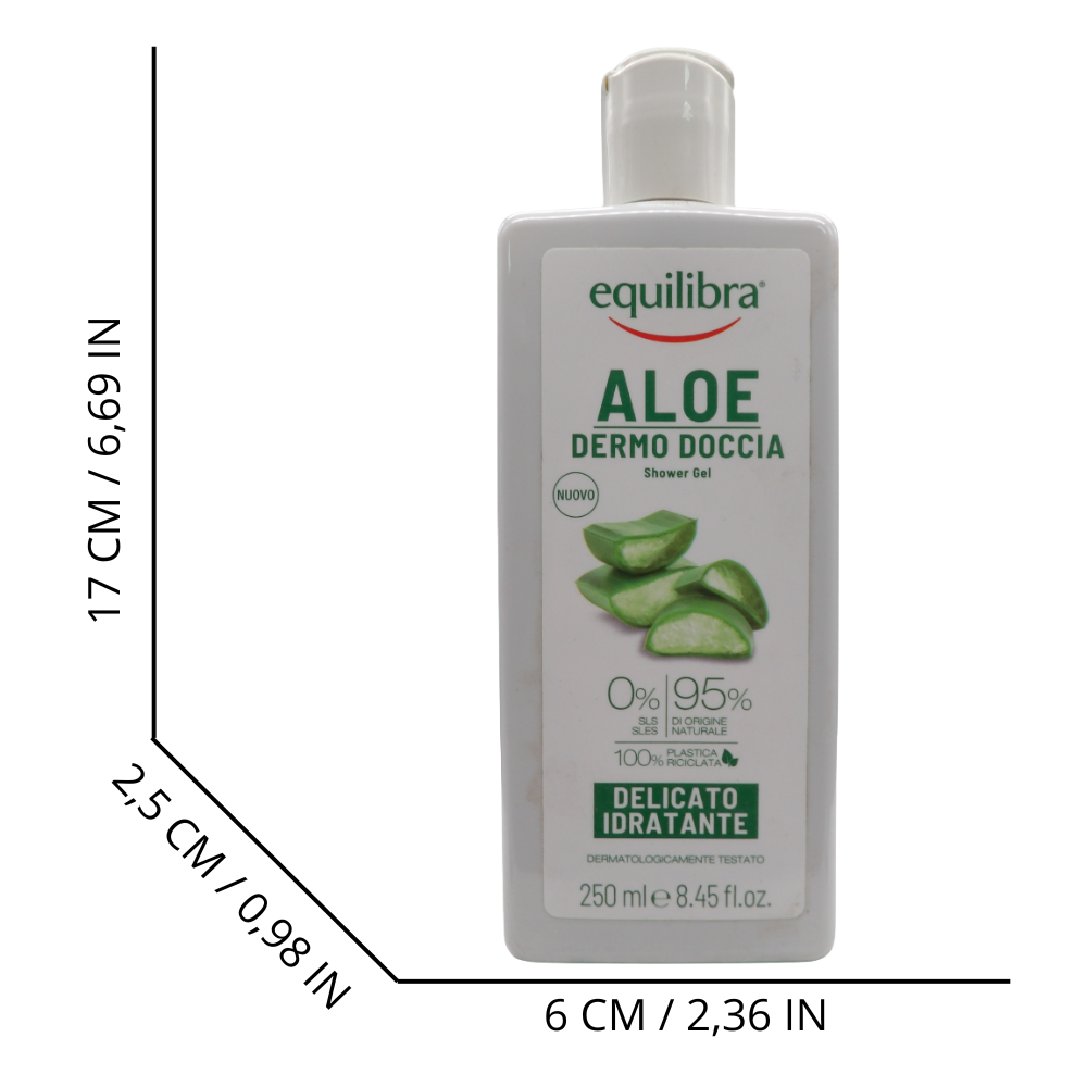 EQUILIBRA Dermo Doccia ALOE Delicato e Idratante, Ideale Per Una Detersione Quotidiana Di Tutto Il Corpo 250ml