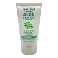 EQUILIBRA Crema Mani e Unghie ALOE, Idratante e Protettiva Con Aloe Vera 40%. Contiene Olio di Mandorle Dolci, Burro di Karitè, Glicerina Vegetale e Vitamina E 75ml