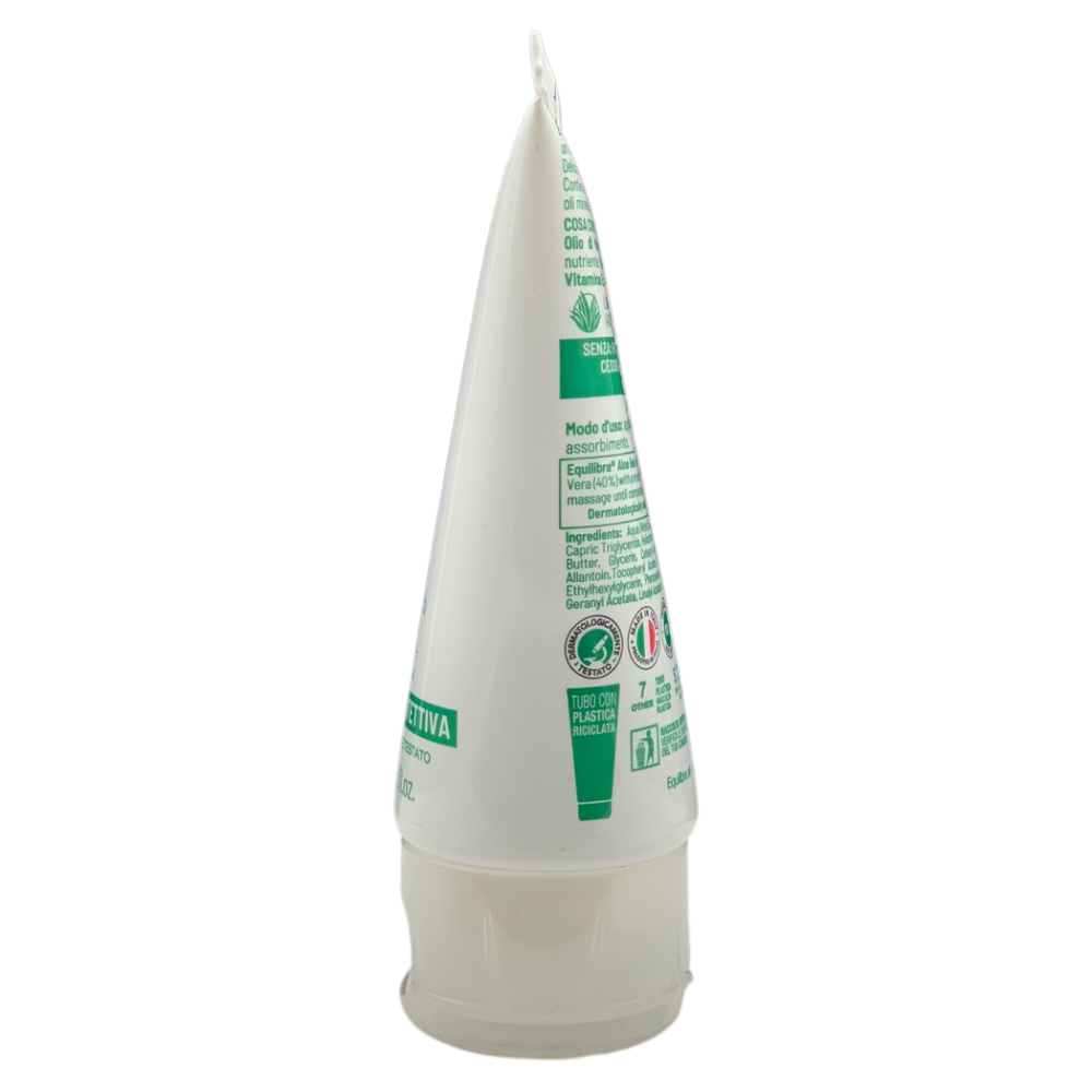 EQUILIBRA Crema Mani e Unghie ALOE, Idratante e Protettiva Con Aloe Vera 40%. Contiene Olio di Mandorle Dolci, Burro di Karitè, Glicerina Vegetale e Vitamina E 75ml