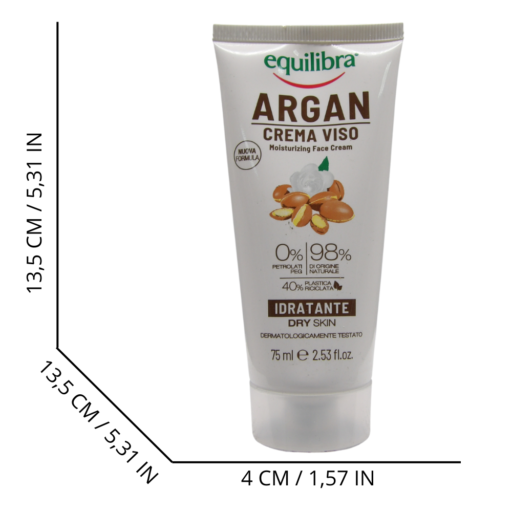 EQUILIBRA Argan Crema Viso Idratante, 75 ml