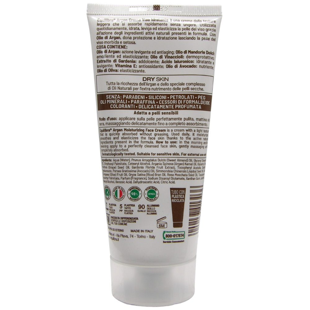 EQUILIBRA Argan Crema Viso Idratante, 75 ml