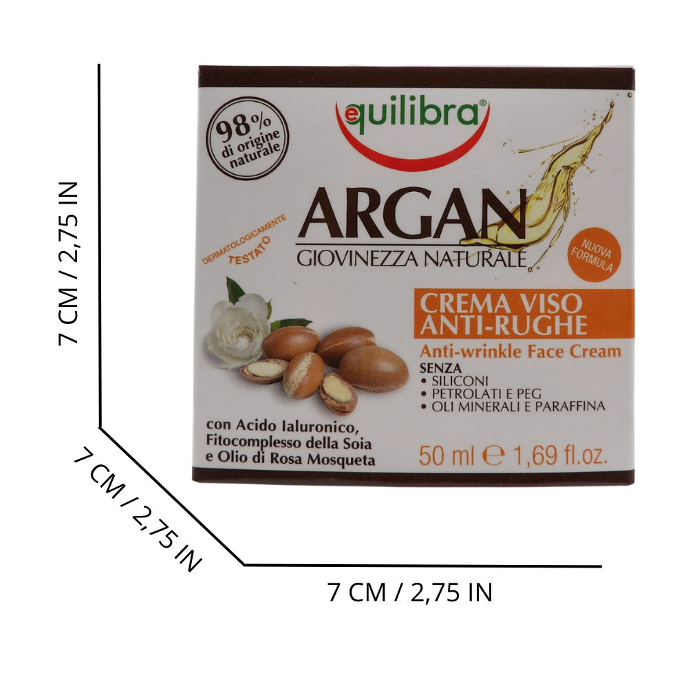 EQUILIBRA Argan Crema Viso Anti-Rughe, 50 ml