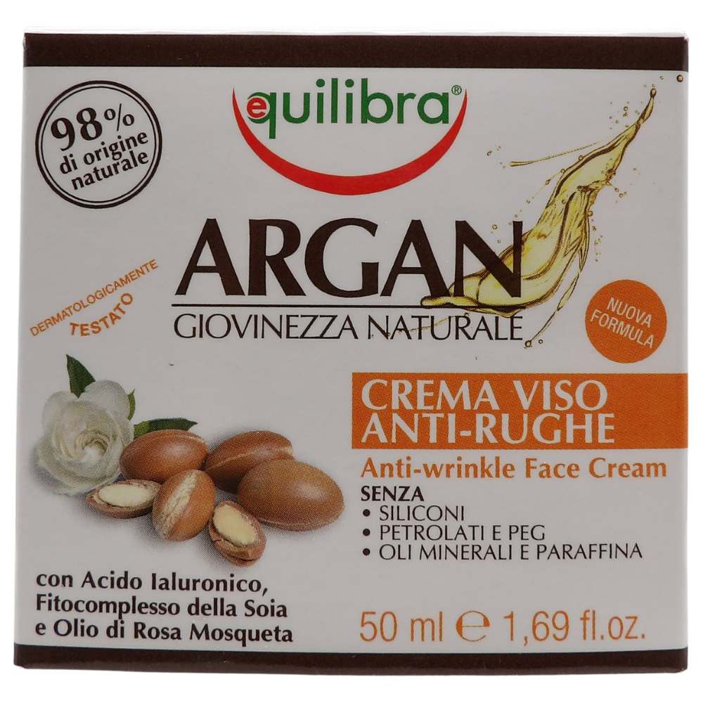 EQUILIBRA Argan Crema Viso Anti-Rughe, 50 ml
