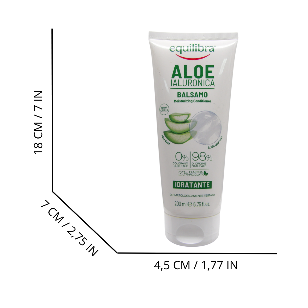 EQUILIBRA Balsamo Idratante ALOE, Con Aloe Vera 20% e Estratto Di Foglia di Ortica. Per Tutti i Tipi Di Capelli 200ml