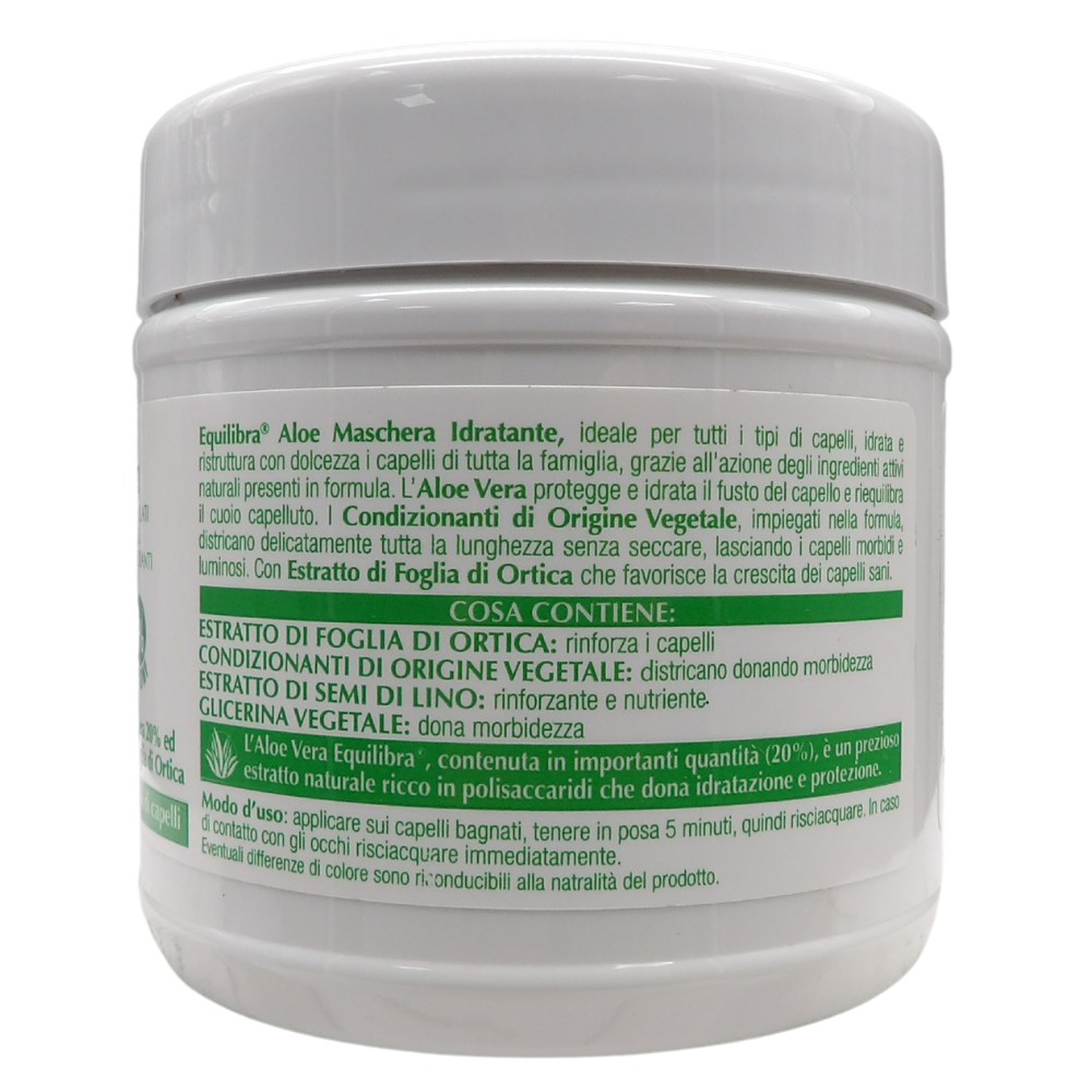 EQUILIBRA Aloe Maschera Idratante per tutti i tipi di capelli, 250 ml