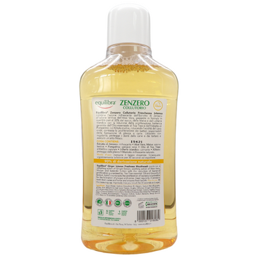 EQUILIBRA Igiene Dentale, Zenzero Collutorio Freschezza Intensa, Collutorio a Base di Estratto di Zenzero, Protegge Da Carie e Tartaro, Assicura un Alito Fresco, Protegge dai Batteri, 500 ml