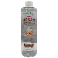 EQUILIBRA  Viso, Argan Acqua Micellare, Struccante Viso e Occhi a Base di Acido Ialuronico e Tensioattivi di Origine Vegetale, Deterge e Strucca con Delicatezza, 400 ml