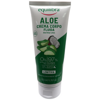 EQUILIBRA Corpo, Aloe Crema Corpo Fluida, Crema Corpo a Base di Aloe Vera, Olio di Cocco e Vitamina E, Ideale per Pelle Secca, ad Azione Lenitiva, Assorbimento Rapido, Non Unge, 200 ml