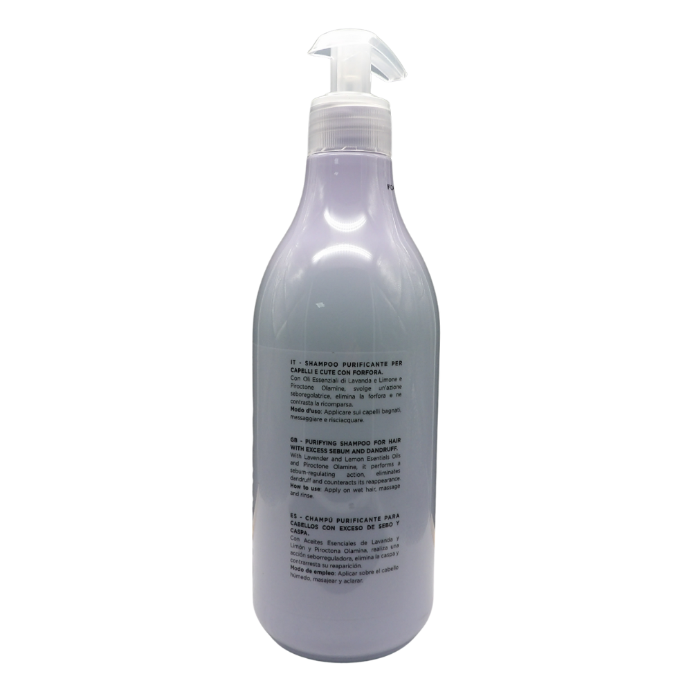 DIKSON Shampoo ANTIFORFORA Purificante, Per Capelli e Cute Con Forfora. Con Piroctone Olamine e Oli Essenziali Di Lavanda e Limone. Con Tappo Dosatore 500ml