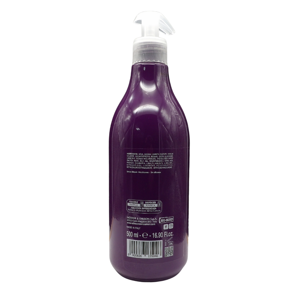 DIKSON Shampoo ANTIGIALLO, Tonalizzante, Per Capelli Biondi, Grigi e Decolorati. Con Micropigmenti Viola e Proteine Del Grano. Formula Professionale Con Acido Ialuronico 500ml