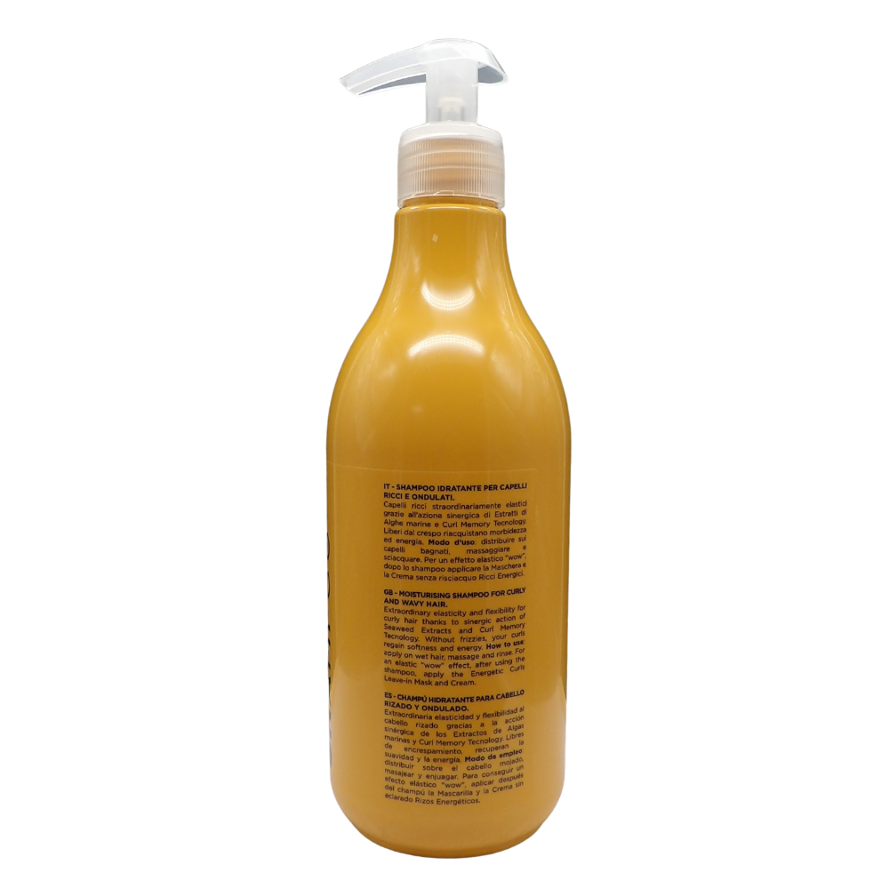 DIKSON Shampoo RICCI ENERGICI, Shampoo Idratante Per Capelli Ricci e Ondulati. Con Estratti Di Alghe Marine e Curl Memory Tecnology. Con Tappo Dosatore 500ml
