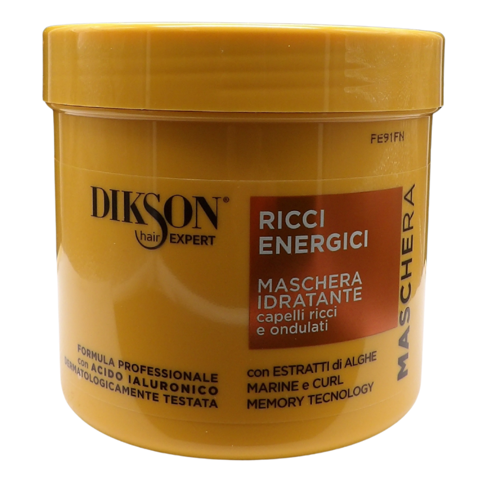 DIKSON Maschera Ricci Energici ad azione anticrespo 500 ml è un trattamento specifico progettato per idratare, donare elasticità e definire i capelli ricci e mossi, riducendo l'effetto crespo