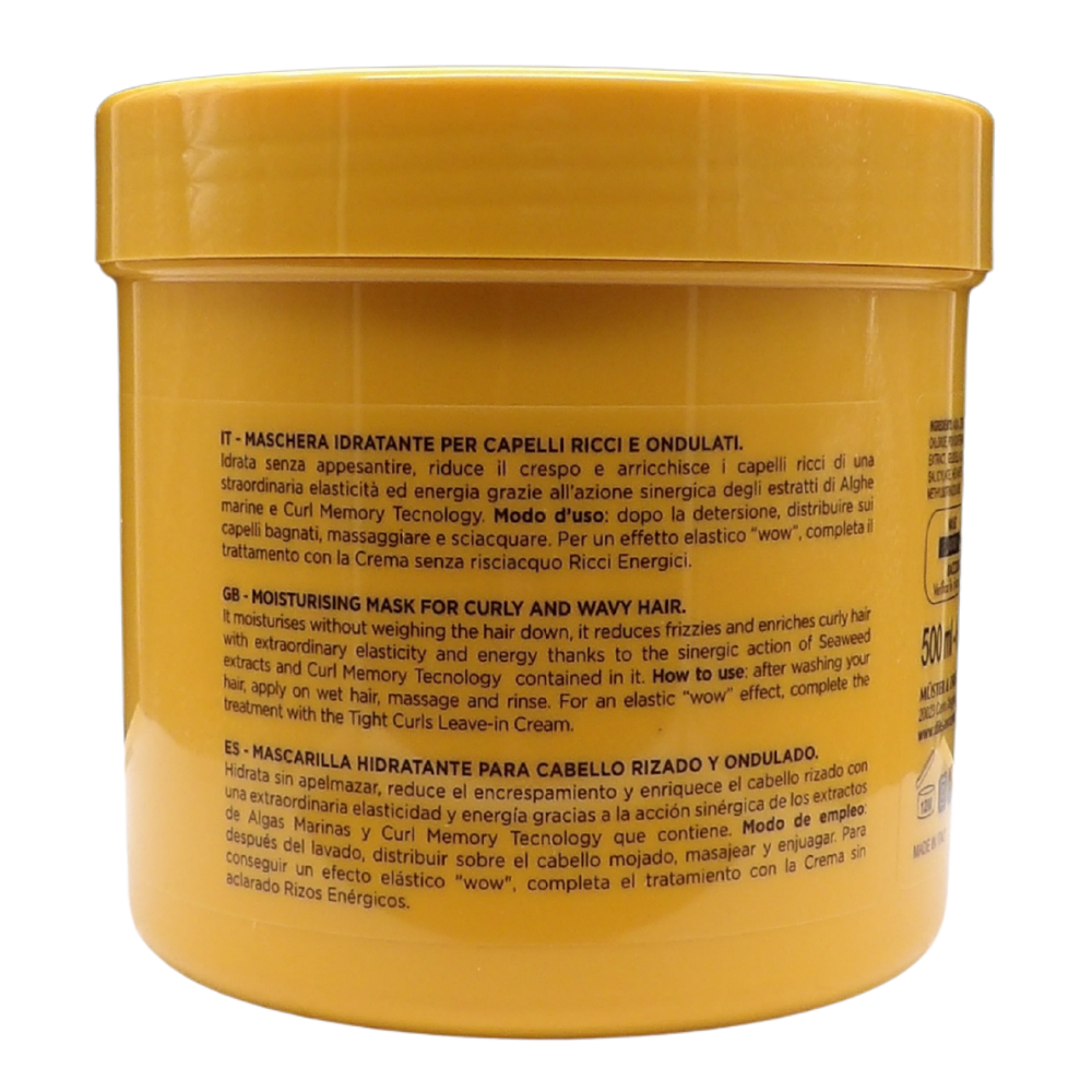 DIKSON Maschera Ricci Energici ad azione anticrespo 500 ml è un trattamento specifico progettato per idratare, donare elasticità e definire i capelli ricci e mossi, riducendo l'effetto crespo