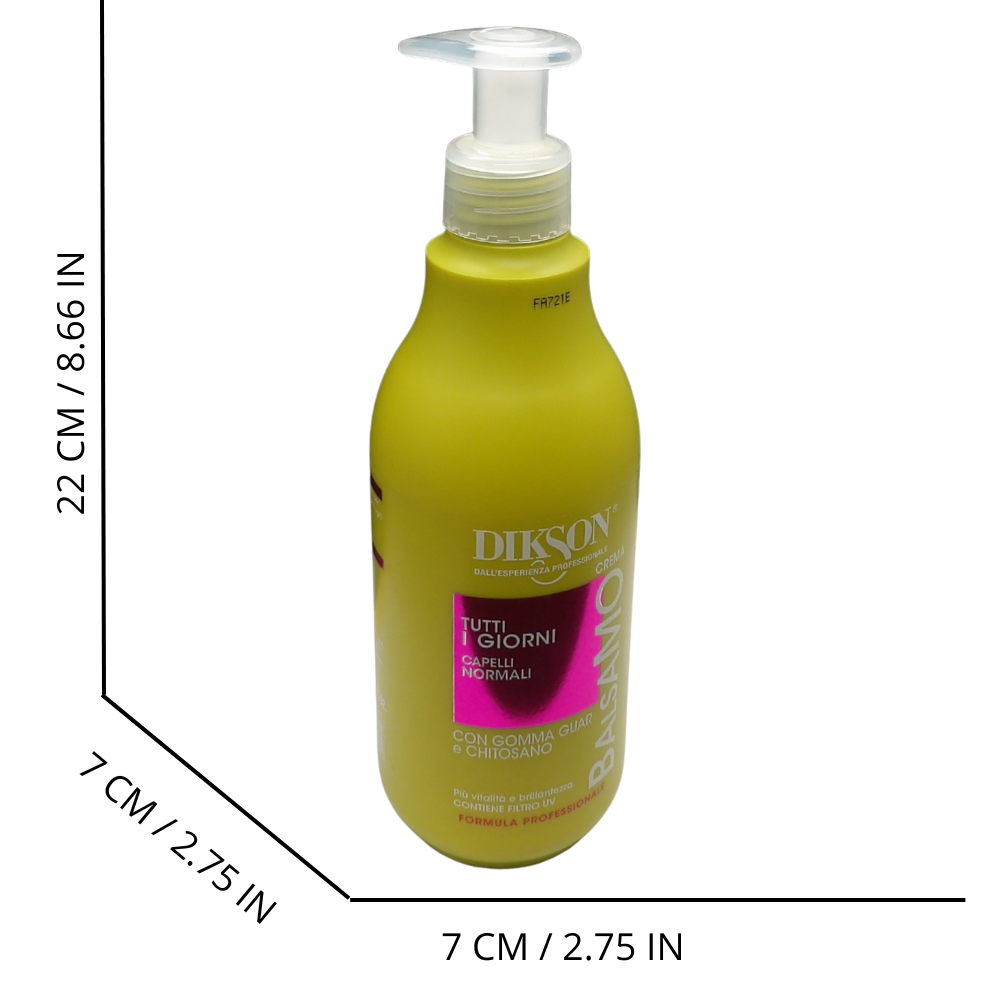 DIKSON Balsamo TUTTI I GIORNI, Per Capelli Normali. Con Gomma Guar e Chitosano. Con Tappo Dostore 500ml
