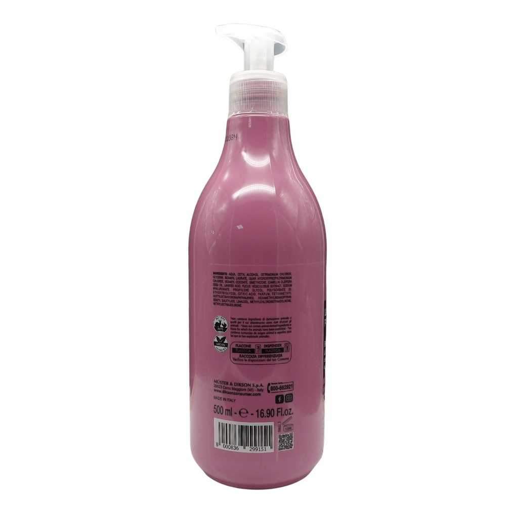 DIKSON Balsamo LISCI PERFETTI, Balsamo Lisciante, Per Capelli Crespi e Indisciplinati. Con Olio Di Camelia e Advanced Liss Complex, Con Acido Ialuronico 500ml (Flacone)