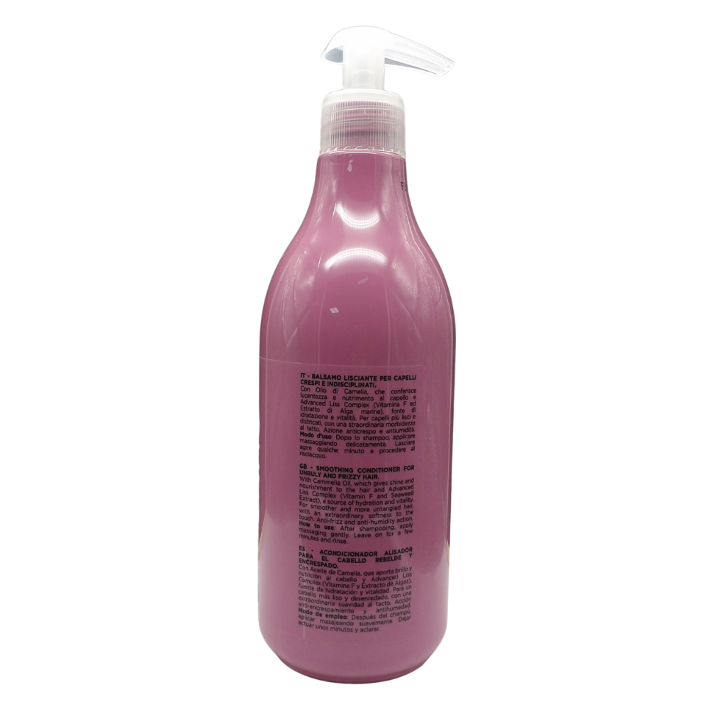 DIKSON Balsamo LISCI PERFETTI, Balsamo Lisciante, Per Capelli Crespi e Indisciplinati. Con Olio Di Camelia e Advanced Liss Complex, Con Acido Ialuronico 500ml (Flacone)