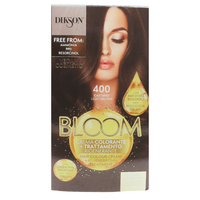 DIKSON Crema Colorante Per Capelli Con Trattamento Rigenerante BLOOM 400 CASTANO, Con Mix Di Oli Biologici e Cheratina Vegetale, Senza Ammoniaca