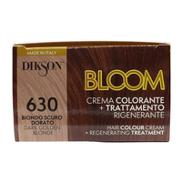 DIKSON Crema Colorante Per Capelli Con Trattamento Rigenerante BLOOM 630 BIONDO SCURO DORATO, Con Mix Di Oli Biologici e Cheratina Vegetale, Senza Ammoniaca