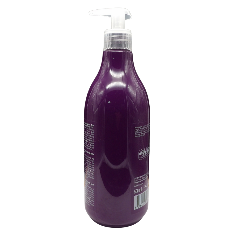 DIKSON Balsamo ANTIGIALLO, Tonalizzante, Per Capelli Biondi, Grigi e Decolorati. Con Micropigmenti Viola e Proteine Del Grano. Formula Professionale Con Acido Ialuronico 500ml