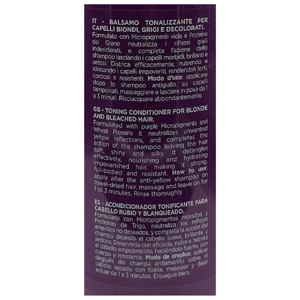 DIKSON Balsamo ANTIGIALLO, Tonalizzante, Per Capelli Biondi, Grigi e Decolorati. Con Micropigmenti Viola e Proteine Del Grano. Formula Professionale Con Acido Ialuronico 500ml