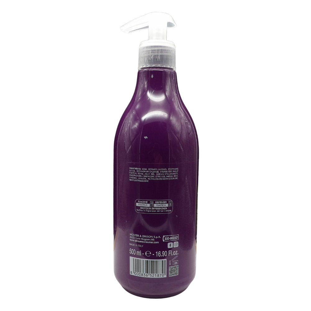 DIKSON Balsamo ANTIGIALLO, Tonalizzante, Per Capelli Biondi, Grigi e Decolorati. Con Micropigmenti Viola e Proteine Del Grano. Formula Professionale Con Acido Ialuronico 500ml