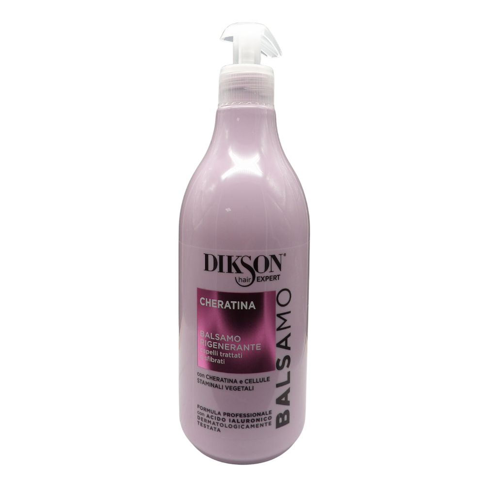 DIKSON Balsamo RIGENERANTE Cheratina, Capelli Trattati e Sfibrati. Con Cheratina e Cellule Staminali Vegetali. Formula Professionale Con acido Ialuronico 500ml