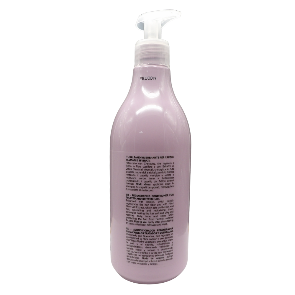 DIKSON Balsamo RIGENERANTE Cheratina, Capelli Trattati e Sfibrati. Con Cheratina e Cellule Staminali Vegetali. Formula Professionale Con acido Ialuronico 500ml