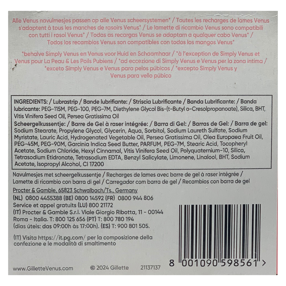 VENUS Gillette Venus ComfortGlide Spa Breeze Lamette Di Ricambio, 4 Lamette Di Ricambio, Manico Ergonomico E Supporto Per Doccia