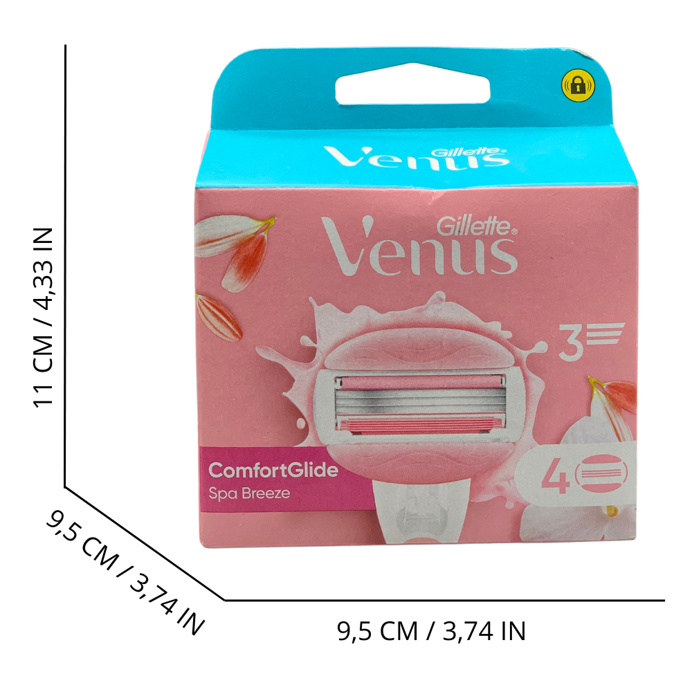 VENUS Gillette Venus ComfortGlide Spa Breeze Lamette Di Ricambio, 4 Lamette Di Ricambio, Manico Ergonomico E Supporto Per Doccia