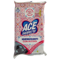 Ace Salviette Igienizzanti con Alcool: 40 pezzi multiuso, puliscono e igienizzano senza risciacquo.