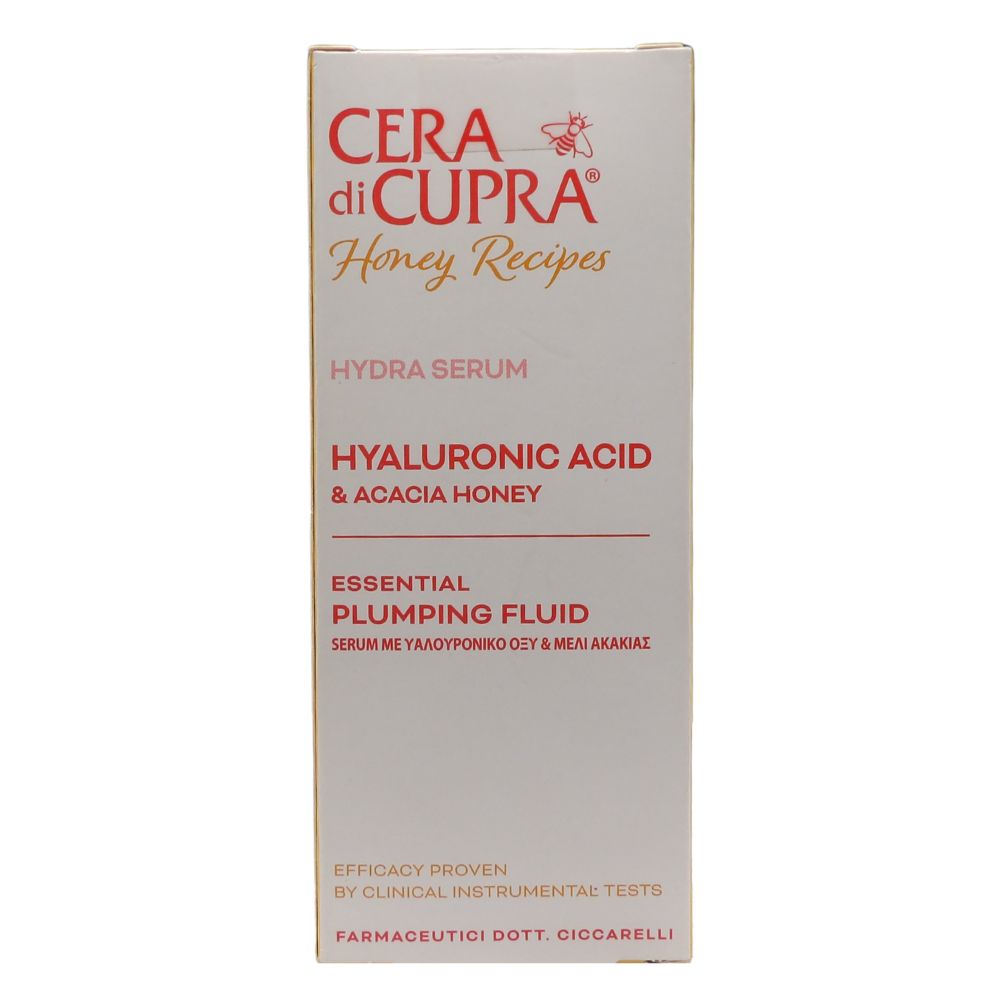 CERA DI CUPRA, Hydra Serum - Siero Acido Ialuronico e Miele di Acacia, Rimpolpa e Risveglia nell'Immediato la Luminosità del Viso, Dermatologicamente Testato, 30 ml