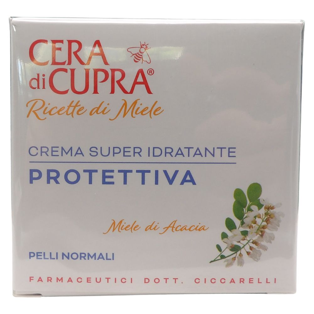 CERA DI CUPRA, Crema Super Idratante PROTETTIVA, Con Miele Di Acacia, Un Vero Nettare Di Bellezza. Per Pelli Normali 50ml