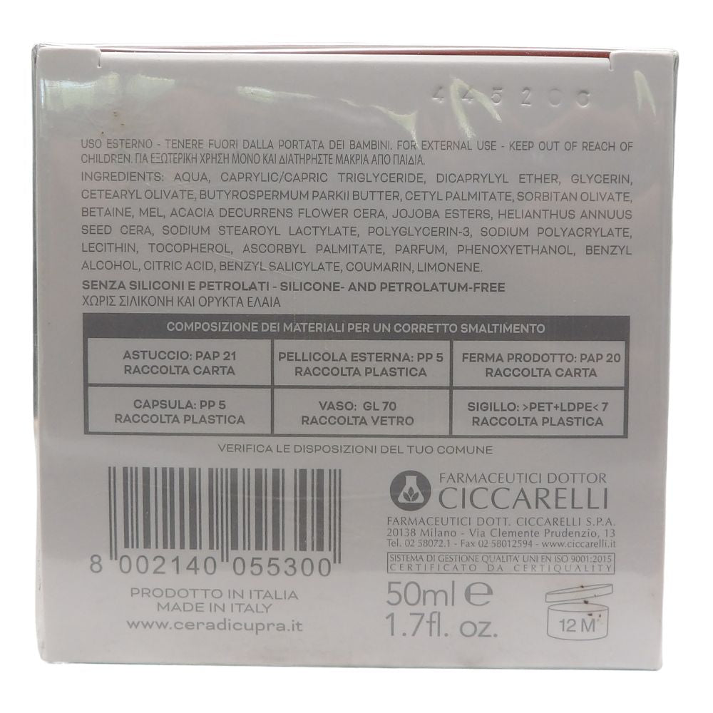 CERA DI CUPRA, Crema Super Idratante PROTETTIVA, Con Miele Di Acacia, Un Vero Nettare Di Bellezza. Per Pelli Normali 50ml