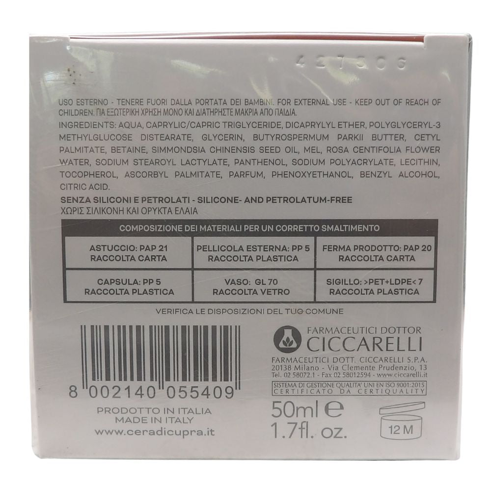CERA DI CUPRA, Crema Idratante SENSITIVE Per Pelli Secche e Sensibili. Con Miele Rosato Che Lenisce Rossori e Irritazioni 50ml