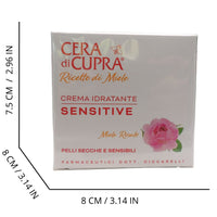 CERA DI CUPRA, Crema Idratante SENSITIVE Per Pelli Secche e Sensibili. Con Miele Rosato Che Lenisce Rossori e Irritazioni 50ml
