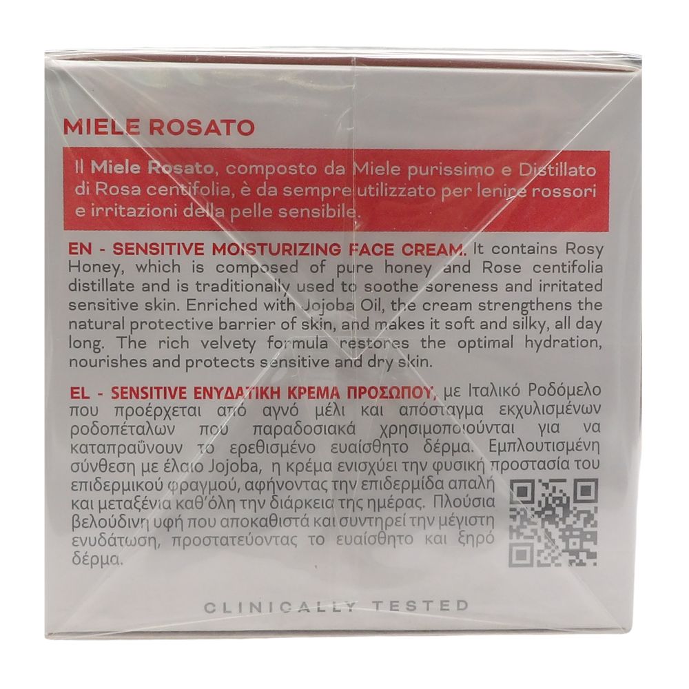 CERA DI CUPRA, Crema Idratante SENSITIVE Per Pelli Secche e Sensibili. Con Miele Rosato Che Lenisce Rossori e Irritazioni 50ml