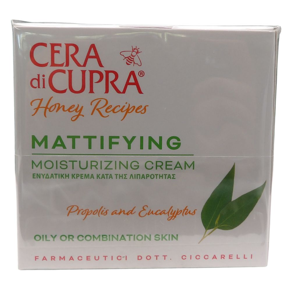 CERA DI CUPRA, Crema Idratante OPACIZZANTE Per Pelli Miste o Grasse. Con Propoli Ed Eucalipto, Note Per Le Proprietà Antibatteriche e Riequilibranti, Idrata e Purifica 50ml