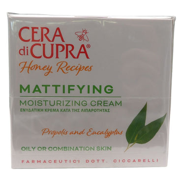 CERA DI CUPRA, Crema Idratante OPACIZZANTE Per Pelli Miste o Grasse. Con Propoli Ed Eucalipto, Note Per Le Proprietà Antibatteriche e Riequilibranti, Idrata e Purifica 50ml