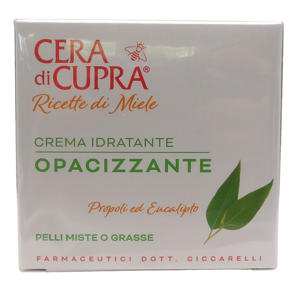 CERA DI CUPRA, Crema Idratante OPACIZZANTE Per Pelli Miste o Grasse. Con Propoli Ed Eucalipto, Note Per Le Proprietà Antibatteriche e Riequilibranti, Idrata e Purifica 50ml