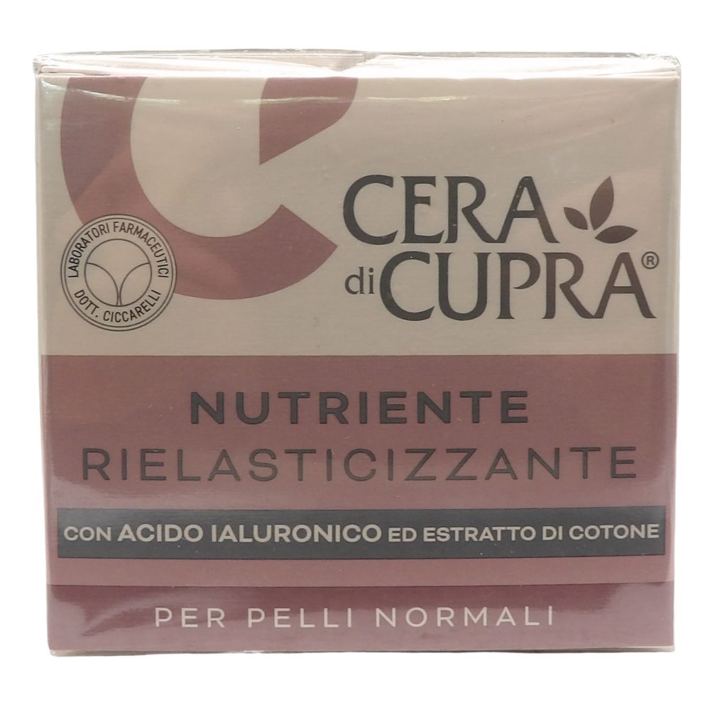 CERA DI CUPRA, Crema Viso NUTRIENTE RIELASTICIZZANTE Con Acido Ialuronico Ed Estratto Di Cotone. Per Pelli Normali 50ml